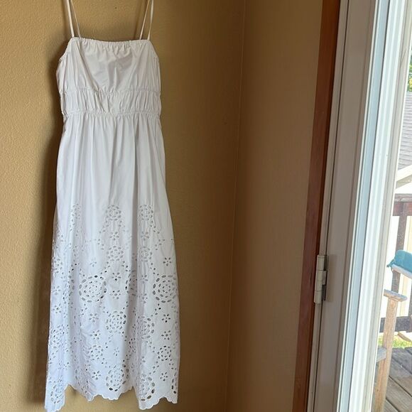 NWT Madewell Embroidered Tank Midi Dress White 8 - Picture 5 of 11